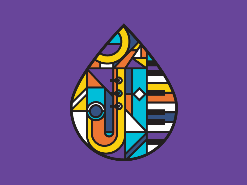 Jazz Drop geometric music jazz drop illustration logo design coffee