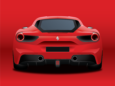 Ferrari 488GTB car design fast ferrari gradient illustration red shading