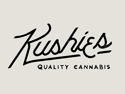 Kushies branding cannabis edible hand identity lettering logo marijuana script type weed