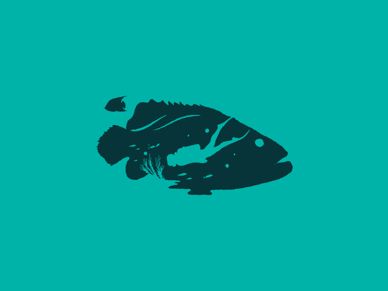Hidden figures 3/3 icon identity branding logo water reef coral scuba diver fish