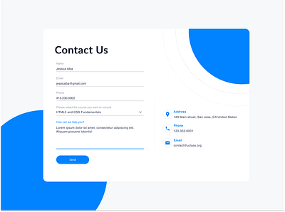 100-day design challenge #028 contact page contact us ui web design website design