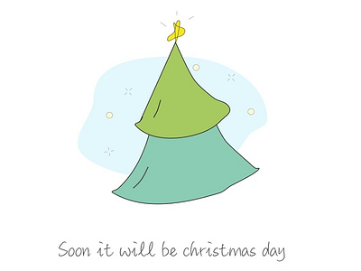 Soon it will be christmas day christmas design fun green illustration simple
