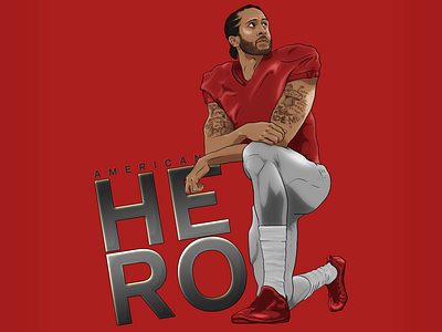 American Hero black lives matter blm colin kaepernick digital illustration photoshop