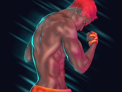 Neon Boxer boxer boxing digital drawing illustration martial arts mma vector