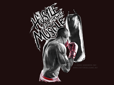 Hustle For The Muscle boxer boxing digital illustration muscle no shirt painting rough sexy shirtless ufc