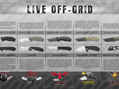 Off-Grid Knives Brochure Catalog catalog catalog design off grid knives print print design