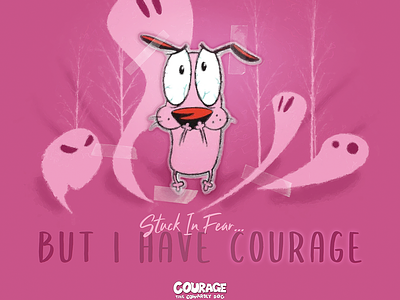 Courage™, RedBubble T-Shirt Design courage courage the cowardly dog digital painting nostalgia