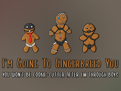 BDSM Gingerbread Men bdsm christmas funny gay gingerbread hilarious humor illustration leather lgbtq naughty omg xmas