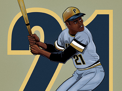 RobertoClemente21 copy art athlete baseball illustration pirates