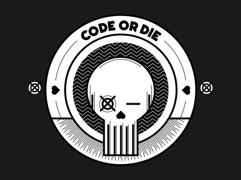 Code Or Die animation article gif illustration skull