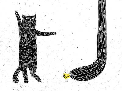 Cat & Towel gourd illustration