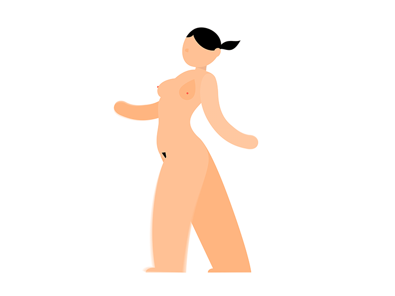 Naked girl walking | 走路女孩 after animation boobs gif girl illustrator motion