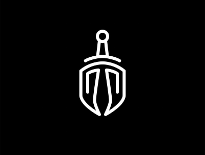 Sword and Shield Logo branding design illustrator logo logo design mascot logo vector