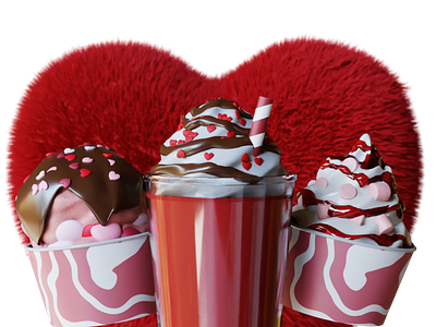 Valentine's Campaign for Gelice Mexico 3d business chocolate gelato graphic design heart ice cream ice cream shop love slushie soft serve strawberry valentines day