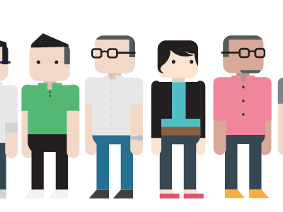 UXD Team characters flat google illustration team uxd