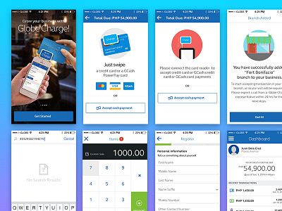 Globe Charge app mobile payment transactional ui