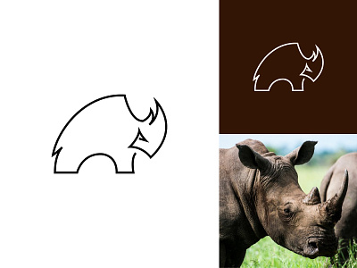 RHINO. Animal Logo 3/4