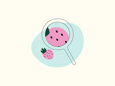 discover - kiwi design studio design design process discovery illustration magnifying glass strawberry