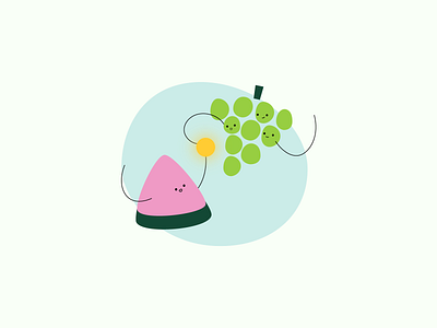 teamwork - kiwi design studio design grapes illustration teamwork watermelon