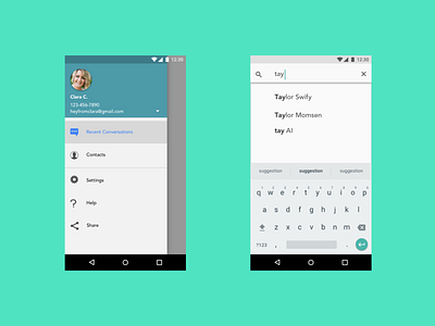 Android Navigation Drawer And Expandable Search android app design ui ux