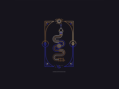 Carpe Noctem (Seize the Night) balance day illustration line work moon night pen tool serpent snake sun vector