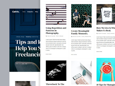 Calvin - Clean & Simple Free HTML Blog Site Template