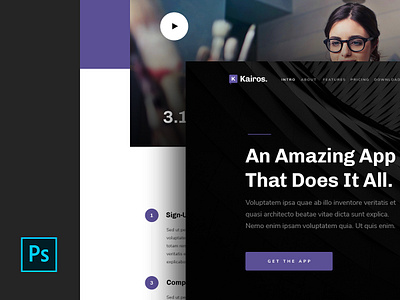 Kairos - App Landing Page Free PSD Template