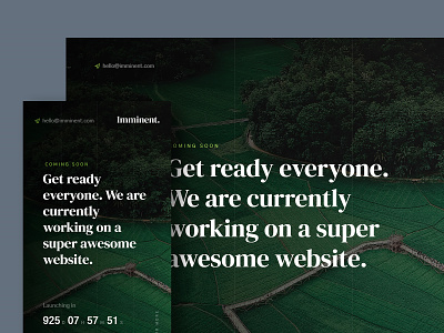 Imminent - Free Coming Soon Website Template coming soon coming soon page coming soon template countdown counter free freebie html landing page onepage template ui ux website