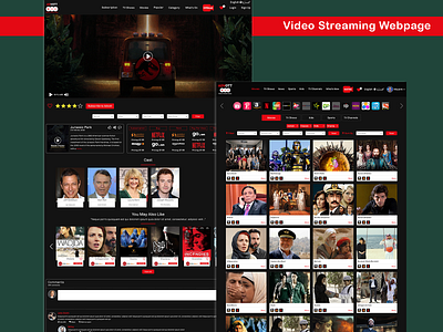 Video Streaming Web Page design ui ux web