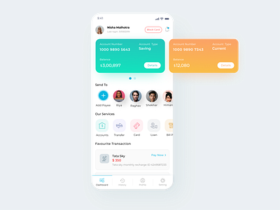 Mobile Banking App UI banking dashboad dashboard app dashboard design design finance app fund money transfer payment payment app transactions transfer ui ux wallet wallet app