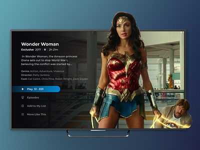 Smart TV Design, Detail Page interface smart tv tv app