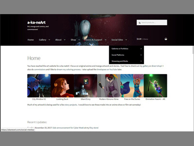 akaneArt Home Page Menu Dropdown admin css css3 gallery link links list lists menu menus portfolio wordpress