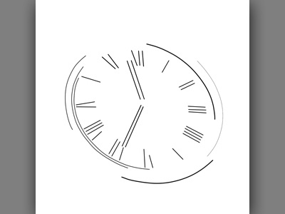 Abstract Clock Line 1 & 4 Combined abstract clock composition design illustration line minimal