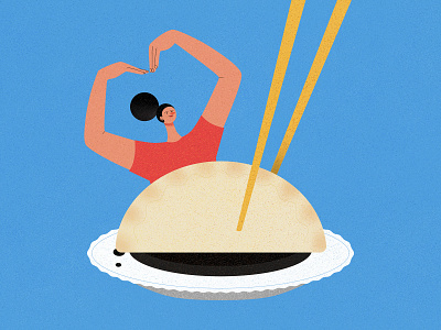 Love Dumplings character design chinese chopsticks comida delicious family food hong kong illustration illustrator love mum texture vector