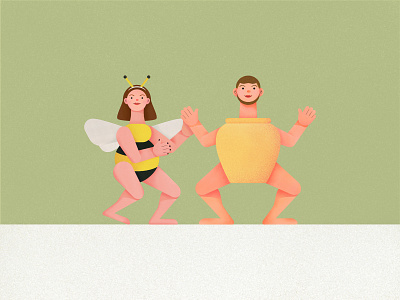 Oh Honey affinity designer bee honey illustration illustrator ipad pro love vector