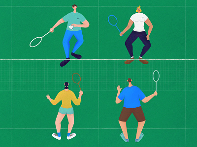 Badminton affinitydesigner badminton illustration sports teamwork texture vector