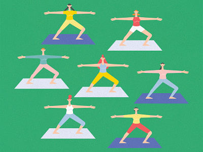 Yoga character design exercise females health and fitness illustration texture vector yoga