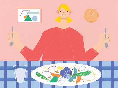 Eat Healthy character design illustration salad texture vector water