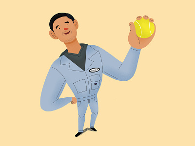 Marcus Kim character design film illustration ipadpro movie netflix procreate tennis ball