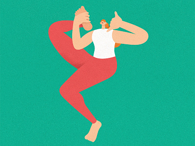Listen to Your Body character design communication flexibility flexible illustration texture vector yoga