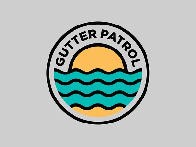 Gutter Patrol Badge Design badge branding flat design graphic design logo logo designer logo designer logo design icon round design thick lines vector