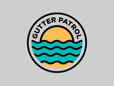 Gutter Patrol Badge Design badge branding flat design graphic design logo logo designer logo designer logo design icon round design thick lines vector