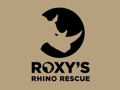 Roxy's Rhino Rescue african logo business logo charity logo endangered species logo design logo designer logo design icon logos not for profit rhino save the rhino small business logo