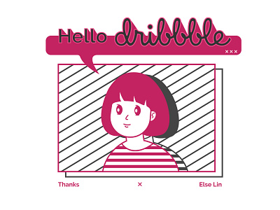 Hello Dribbble! branding design flat illustration type typography vector