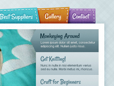 Craft Site craft navigation stitch textures website