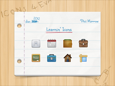 Icon Presentation 32px icons learning paper