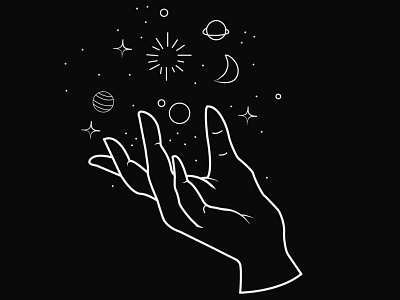 Hand In Space illustration sketch space vector