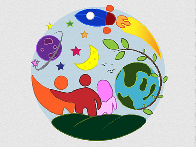 globe universe animation art cartoon design illustration vector