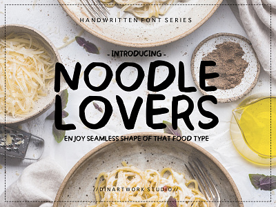 Noodle Lovers | Handwritten Font Series. calligraphy design font bundle handlettering