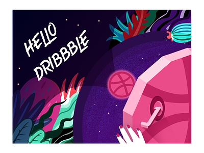 hello dribbble design illustration